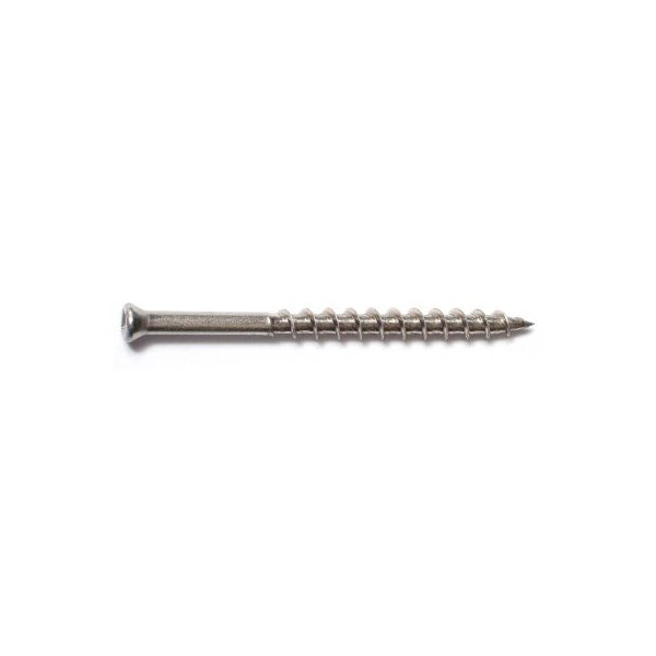 Buildright Deck Screw, #7 x 2-1/4 in, 18-8 Stainless Steel, Trim Head, Square Drive, 157 PK 09150 - main